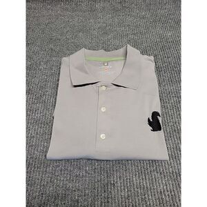 Queensboro Mens 2XL Gray Polo Shirt‎ Organic Cotton Blend Squirrel Logo S/S